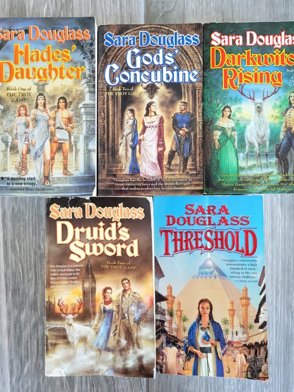 THE TROY GAME COMPLETE SERIES # 1-4 SARA DOUGLASS & THRESHOLD ALL 1ST EDITIONS